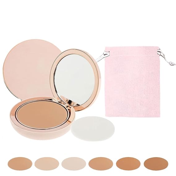 CC Cream Compact SPF 50+, CC Cream Makeup, Long-Lasting Waterproof and Sweat-Proof, Concealer Set up Powder With Mirror Makeup Pocket (Natural Color)
