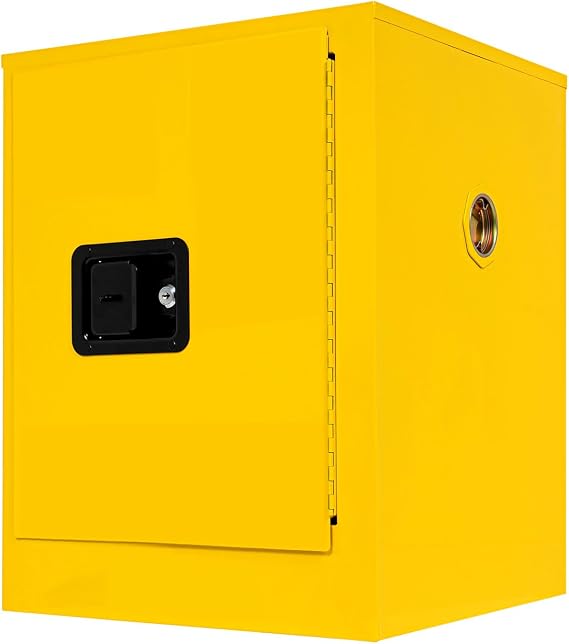 4 Gallon Flammable Storage Cabinet 16.93 X 16.93 X 22.05 Inch, Industry Storage Cabinets, Galvanized Steel Safety Storage Cabinet for Commercial Industrial and Home