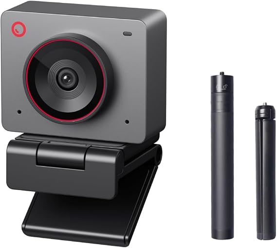 OBSBOT Meet 2 & Tripod Combo, Webcam for PC with 1/2" Sensor, AI Framing & Autofocus, Beauty Mode, Lightweight, Gesture Control, HDR, Dual Microphone, 60 FPS, Web Cam for Streaming, Meeting, Gaming.