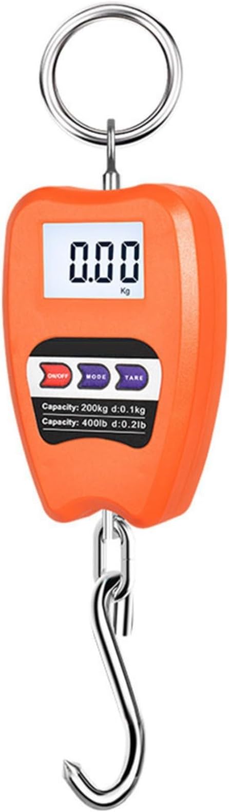 Digital Hanging Scale, 200Kg Heavy Duty Crane Scale, With LED Display, Aluminum Alloy Body, Portable Weight Scale, For Luggage, Industrial Shipping, Warehouse Material Handling(Orange)