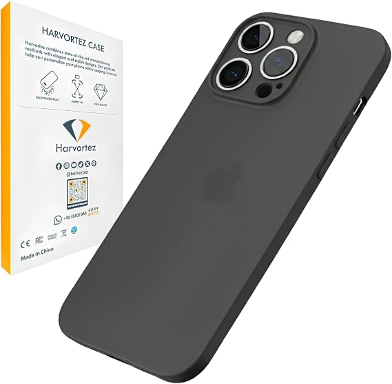 HARVORTEZ iPhone 14 Pro Max Case Compatible with 6.7", Ultra Thin Mobile Phone Case, Camera Zone Protector, Extra Keypad, TPU Material BPA Free, Easy to Clean Phone Case - Transparent Black