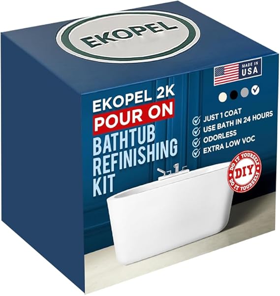 Ekopel 2K Bathtub Refinishing Kit - Pour On Bathtub Recasting Kit