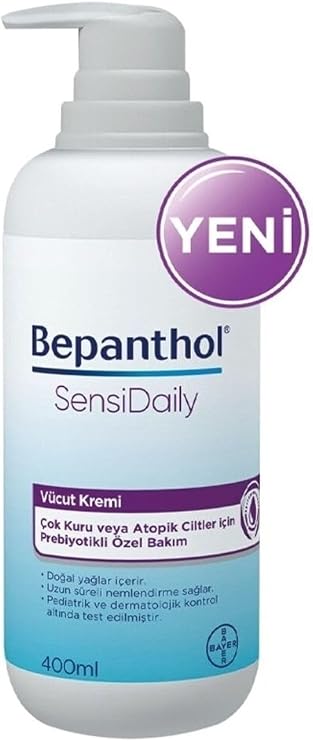 Bepanthol SensiDaily Vücut Kremi, 400 ml, Prebiyotikli
