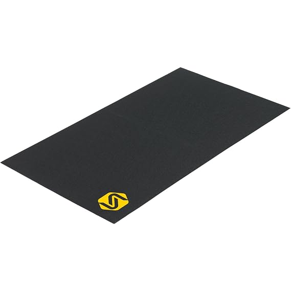 Saris Bike Trainer Accessory Mat - 65" x 36" PVC Foam - Non-Slip Surface Protects Floors from Sweat & Grime, Durable for Indoor Cycling and Exercise Equipment