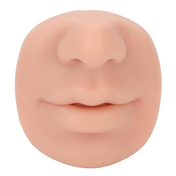 Silicone Nose Model, Soft Silicone Lip Piercing Model, Practice Skin, Realistic Fake Nose, Piercing Face Model for Jewelry Display & Makeup Tattooing & Piercing Practice Body