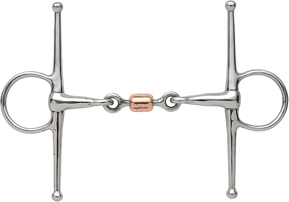 Full Snaffle Bit with Copper Centre Piece and Wheels on the Jaws, S/Steel