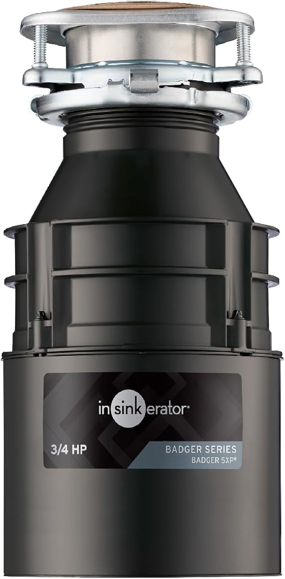 InSinkErator Badger 5XP Garbage Disposal, Badger Series 3/4 HP Continuous Feed Food Waste Disposer