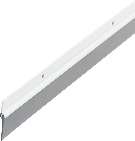 MD Building Aluminum & Vinyl Screw-On Door Sweep, White, 36in