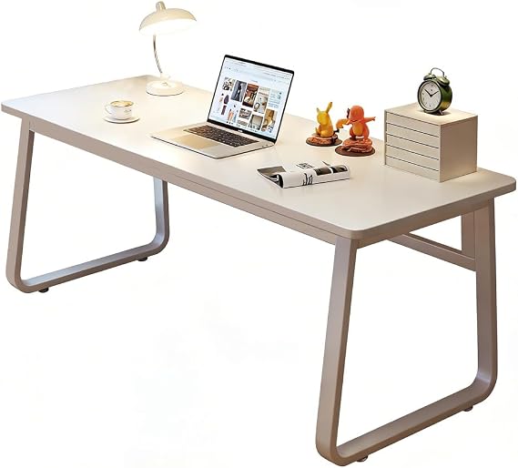 Escritorio Blanco, Modern Simple Style Study Desk, Double Crossbar Reinforcement Escritorios, Small Computer Desk with Adjustable Screw for Home Office Bedroom,31.5"(L)19.7"(W)29.5"(H)