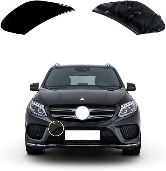 Car Front Bumper Tow Hook Cover Compatible with Mercedes Benz W292 X166 Facelift ML GLE GL GLS AMGLine for 250 350 400 550 2015-2019 with AMG Line Package edition 2928854922 2928855022 Towing Eye Cap