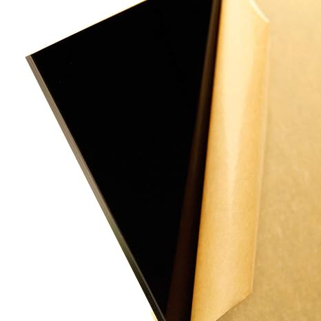 1/4" (6mm) Solid Black Acrylic Plexiglass Sheet 24" x 12" Cast Thick AZM Displays