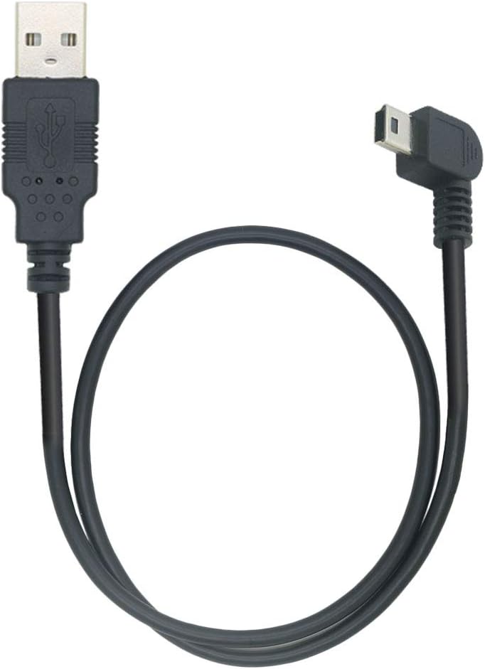 1.64feet mini USB Right Angle USB A Male to Mini USB B 5Pin Male Charging Cable Adapter Left Angle Data Charge Sync Cable Mini USB Cable - A to Mini B Left Angle0.5m1.64Feet