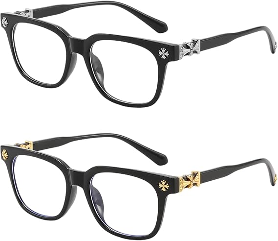 Chrome Heart Glasses with Blue Light Filter, Clear Glasses Men Collection