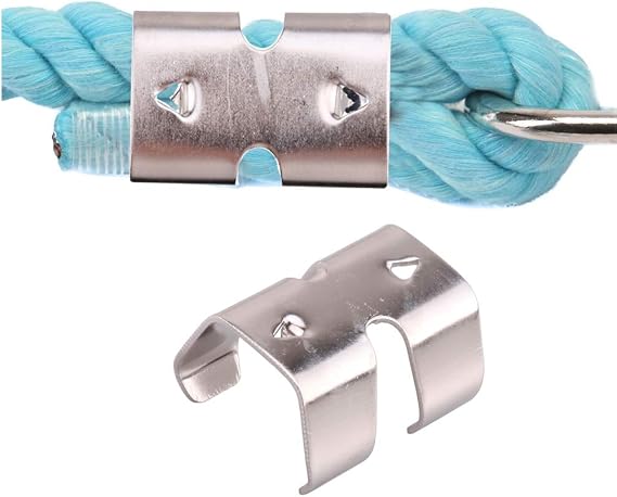 10 Piece Heavy Duty Stainless Steel Double Rope Clamps Fits 0.31-inch(8mm) to 0.47-inch(12mm) twisted or braided ropes