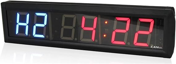 Digital Wall Clock, 2.3'' Gym Timer LED Interval Timer Training And Rest Time Alternate Countdown Stopwatch(GI2B-2.3R-blueband)