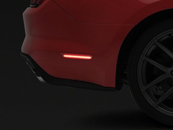 Raxiom Axial Series LED Side Marker Lights; Rear; Smoked Compatible for 15-23 Mustang
