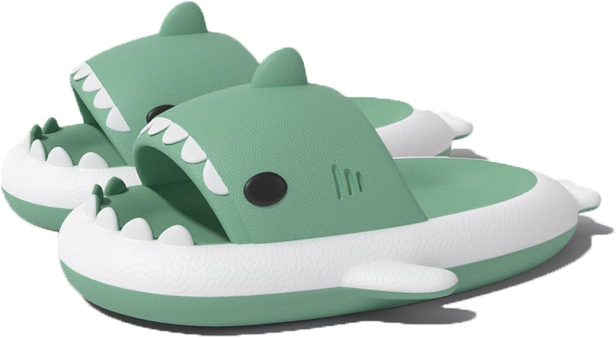Zureto Shark Slides Shoes, Two Tone Shark Slides, Unisex Cloud Shark Slippers Anti-Slip Cute Casual Beach Sandals