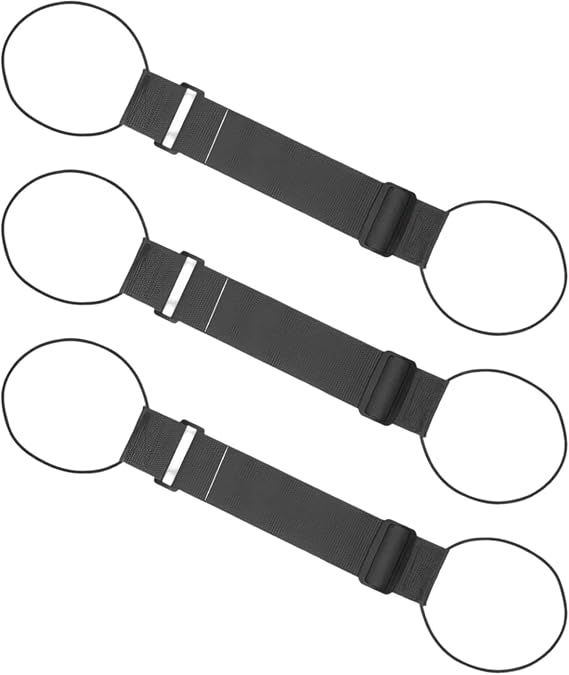 3Pcs Black Adjustable Luggage Straps for Suitcases, Suitcase Straps