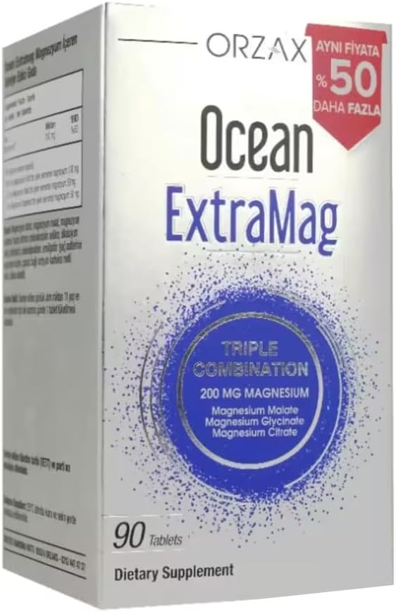 Orzax Ocean ExtraMag Üçlü Magnezyum Kombinasyonu 90 Tablet