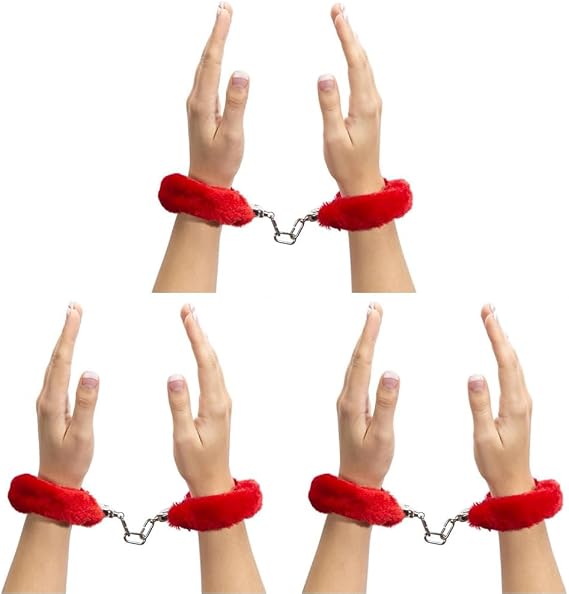 Do it Love - Tüylü Kelepçe, Fantezi Kelepçesi, Metal Anahtarlı Kelepçe (3 paketi)