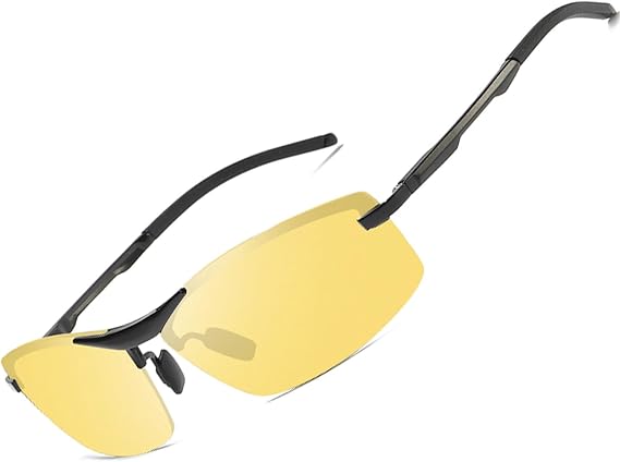 SIPLION Square Polarized Sunglasses for Men, Aerospace Metal Frame