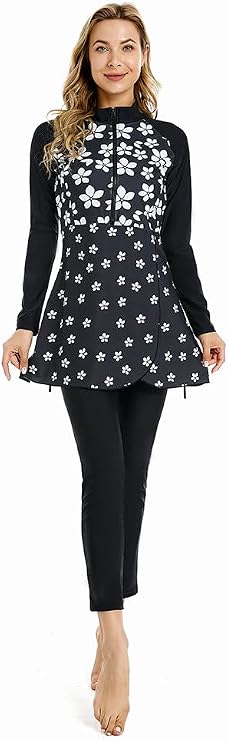 Muslim Swimsuits for Women Long Sleeve Modest Swimwear Arabic Swimming Costume Plus Size Burkini