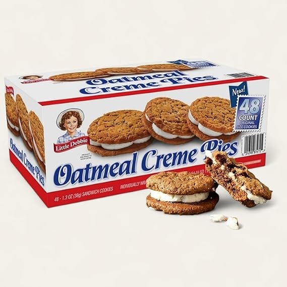 Little-Debbie Oatmeal Creme Pies, Individually Wrapped Cookies, 48 Count