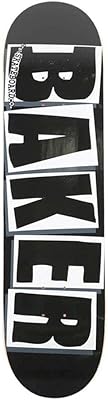 Baker Skateboard DeckBlackWhite Logo,8.25