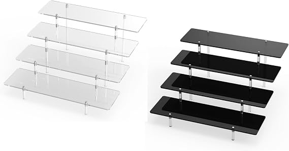 CHONOVO Black Acrylic Riser with Clear Display Stand