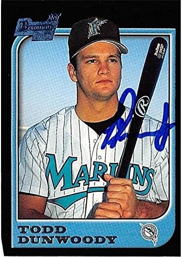 Autograph Warehouse 421240 Todd Dunwoody Autographed Baseball Card Florida Marlins 1997 Topps Bowman No.90