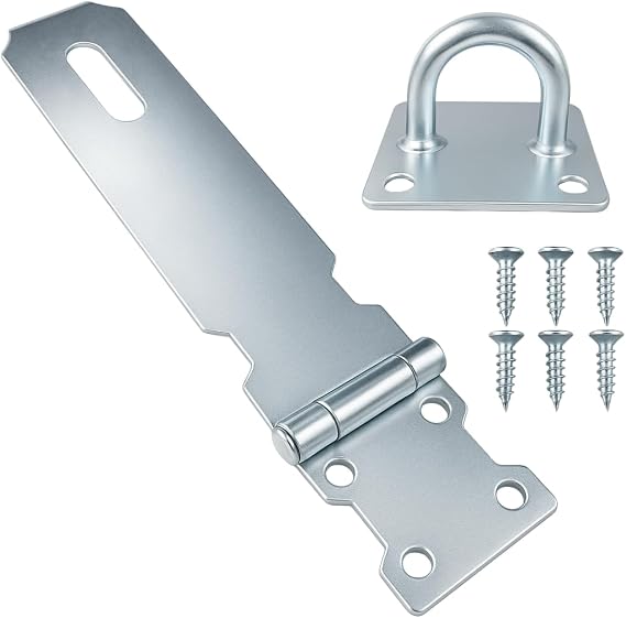 DOVETAIL 6" (15.24 cm) Galvanized Pad Bolt Hasp | Easy Installation with Included Screws | Suitable for Gates & Cabinets | Rust-Resistant | Versatile Security Solution