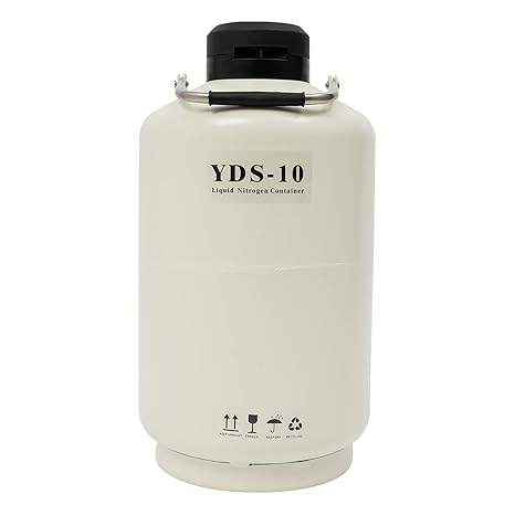 Liquid Nitrogen Container, 10L Aluminum Alloy Liquid Nitrogen Tank, Durable Lnsulation Cryogenic Container with Protective Sleeve, Tabletop Freestanding Liquid Nitrogen Tank Dewar