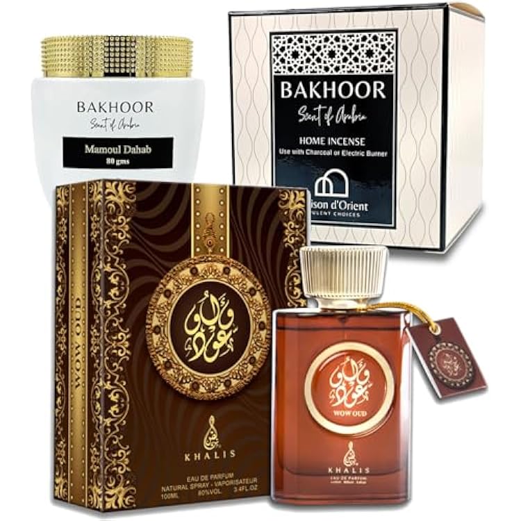 Bakhoor Muattar 50g and Wow Oud Perfume 3.4oz  100 mL Spray