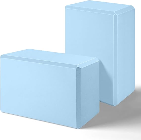 biguphate 2 Pack Yoga Blocks, 3"x6"x9" Beveled Edges Non-Slip, Yoga Bricks