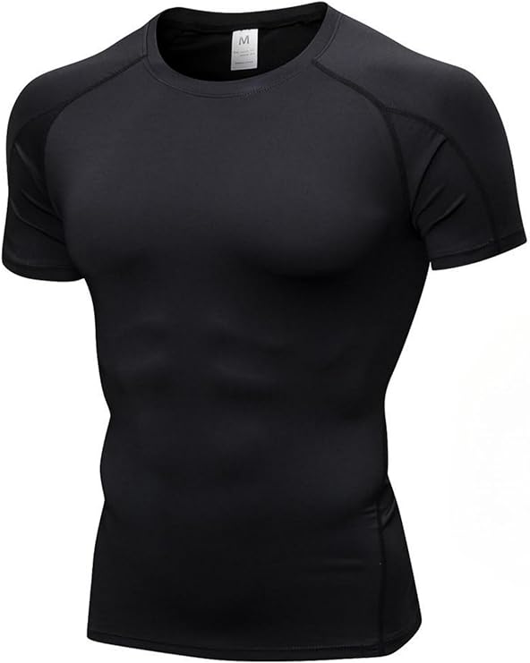 Men's Compression Shirts for Workout Moisture Wicking Quick Dry Running Athletic Base Layer Short Sleeve
