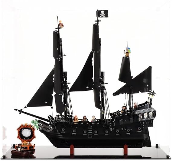 Display Case compatible with LEGO 10365 Captain Jack Sparrow's Pirate Ship, (Clear Back Panel)