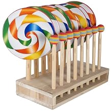 17PCS Lollipop Drum Rainbow Drumstick Wooden Hand Drum Percussion Instrument Set - 8 Pieces 6-Inch Lollipop Drums & 8 Rainbow Drumsticks