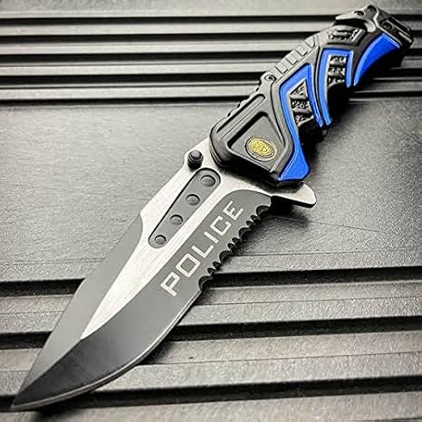 Tac Force TF1013PD Police Linerlock Assisted Opening, Blue