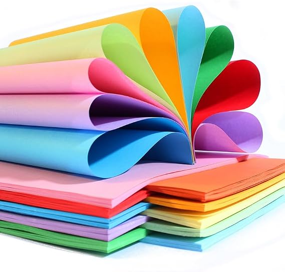 Handmade Origami Colored Paper A4 Pack - Assorted 100 PCS Art Paper Cardstock - Suitable for DIY Origami Arts and Crafts - Ten Colors