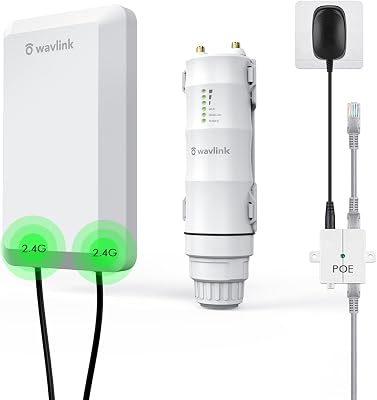 WAVLINK N300 Wireless Outdoor Access Point with PoE Powered, Waterproof, Outdoor Wi-Fi Extender Long Range with APRouterRepeater Modes, 11 dBi Directional Antennas