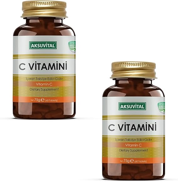 AKSU VITAL Vitamin C 60 Tablets 1250 mg (2 Pieces)