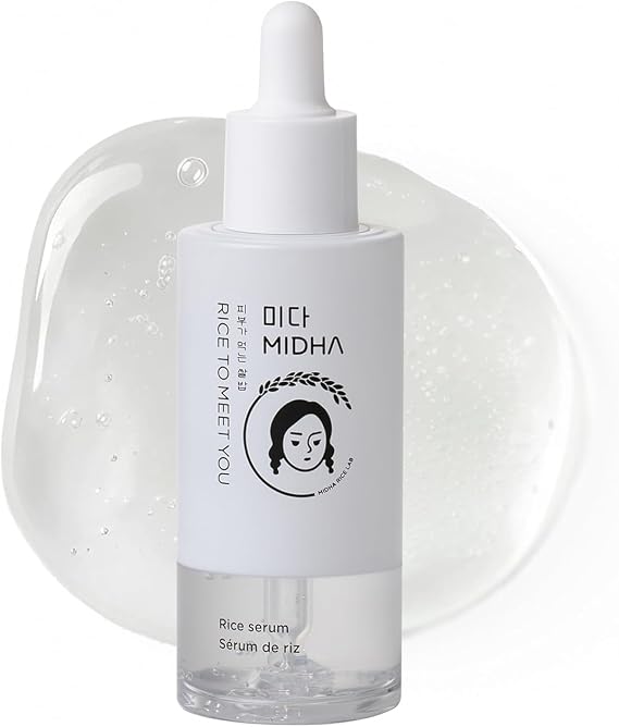MIDHA Rice Serum – Hydrating, Brightening, Anti-Aging Face Serum – Soothing Formula with Antioxidant-Rich Rice Extract for Radiant, Smooth Skin – 50ml