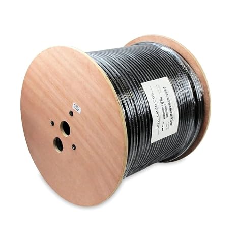 (Single Pack 1000Ft RG11 Quad Shield Coax Cable CMR Black - 1000 Feet