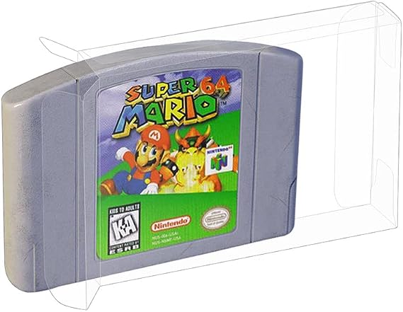 25-Pcs High Quality Plastic Protector Transparent Storage Cases Compatible with N64/SNES Game Boxes – Anti-Dust - Scracth Free - Clear Cases Made Extra Strong (25, N64 Cartridge)
