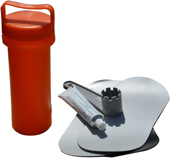 BRIS Inflatable Boat Repair Kit, 3 X PVC Patch, 1 X 30g Glue and 1 X Valve Wrench