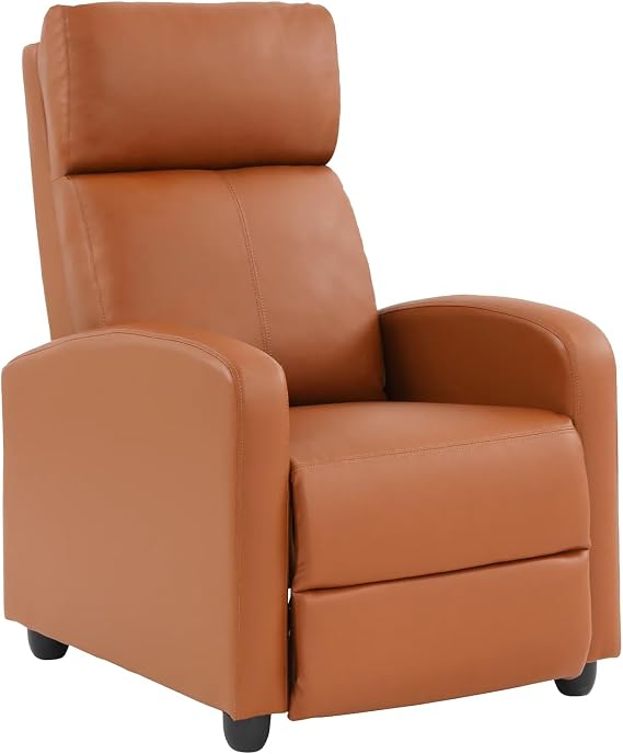 Recliner Chair for Living Room Recliner Sofa Wingback Chair Single Sofa Accent Chair Arm Chair Home Theater Seating Modern Reclining Easy Lounge,tan