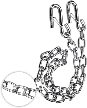 Trailer Hitch Safety Chain with S-Hook and Latch, Steel (Single) (5000 lb Capacity)