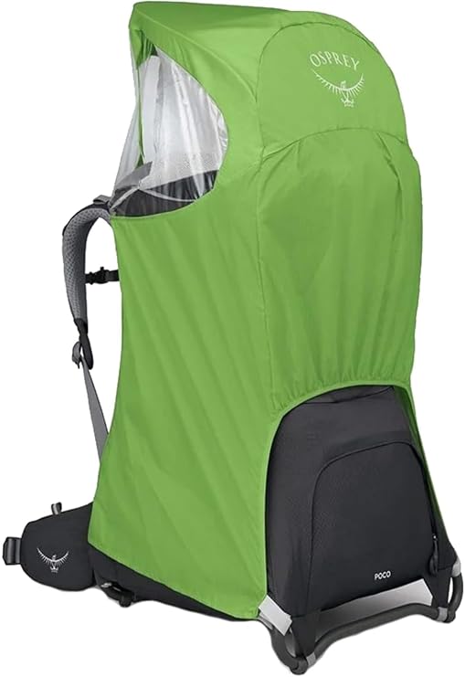 Osprey Poco Child Carrier Raincover, Green OS | baby carrier, toddler hiking, travel carrier, waterproof raincover, rain cover included, Green color, OS size