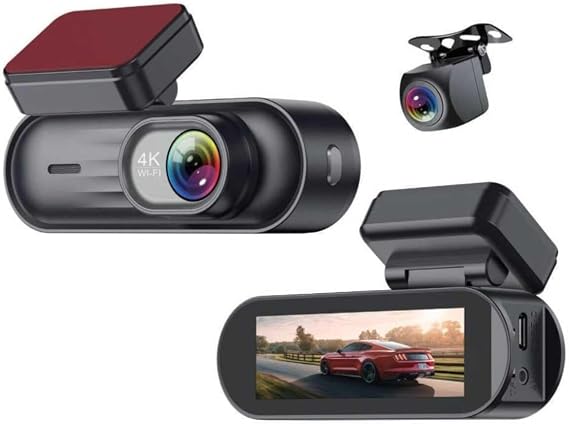 Coverzone 4K Ultra HD Dash Cam, WiFi Bağlantılı, GPS, G-Sensor, Döngüsel Kayıt, Araba Kamerası, Oto Kayıt Cihazı, Full HD Video, 256GB'a Kadar SD Kart Desteği Dash Cam | V38