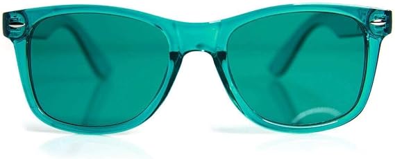 GloFX Color Therapy Glasses Chakra Mood Light Therapy Chromotherapy Glasses (Aqua)